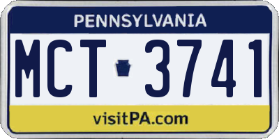 PA license plate MCT3741
