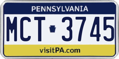 PA license plate MCT3745