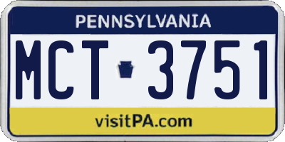 PA license plate MCT3751