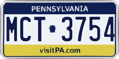 PA license plate MCT3754