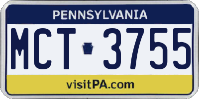 PA license plate MCT3755