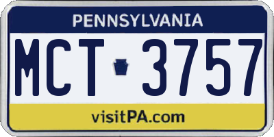 PA license plate MCT3757