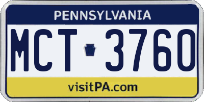 PA license plate MCT3760