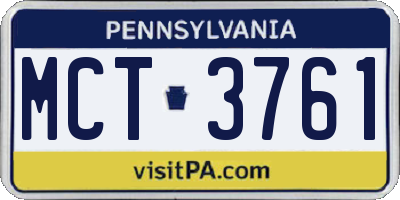 PA license plate MCT3761