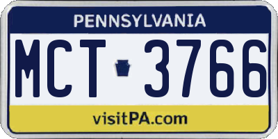 PA license plate MCT3766
