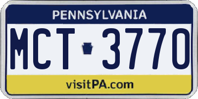 PA license plate MCT3770
