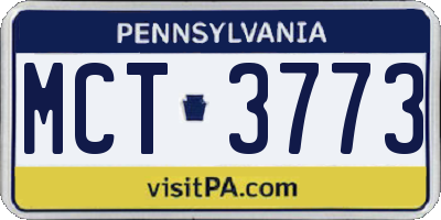 PA license plate MCT3773