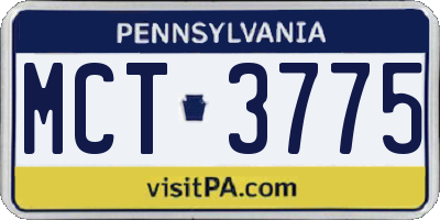 PA license plate MCT3775