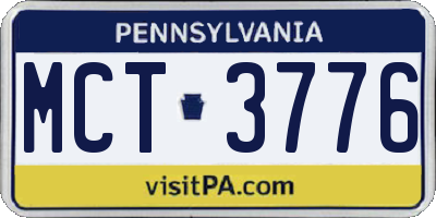 PA license plate MCT3776