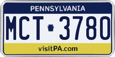 PA license plate MCT3780