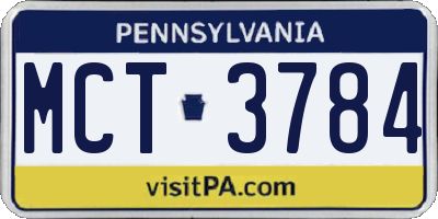 PA license plate MCT3784