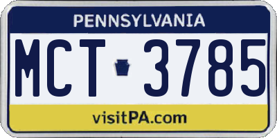PA license plate MCT3785