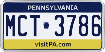 PA license plate MCT3786