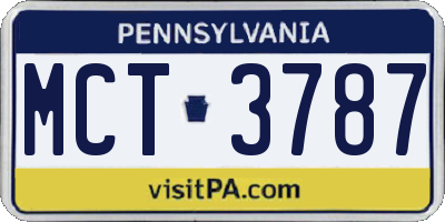 PA license plate MCT3787
