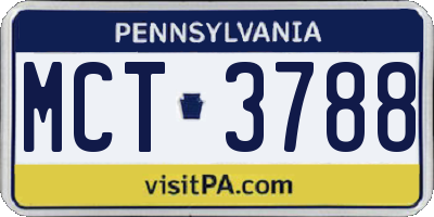 PA license plate MCT3788