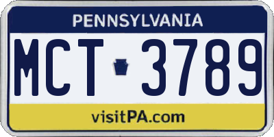 PA license plate MCT3789