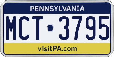 PA license plate MCT3795