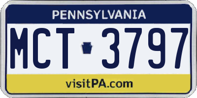 PA license plate MCT3797