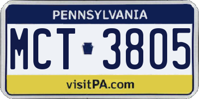 PA license plate MCT3805