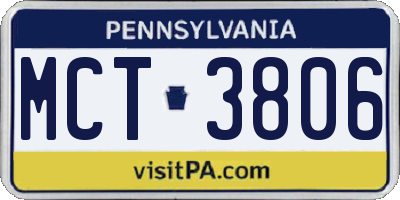 PA license plate MCT3806