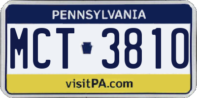 PA license plate MCT3810