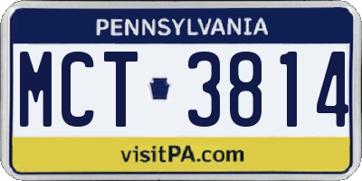 PA license plate MCT3814