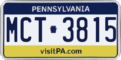 PA license plate MCT3815