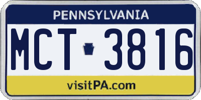 PA license plate MCT3816
