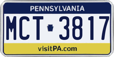 PA license plate MCT3817