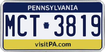 PA license plate MCT3819