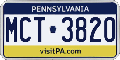 PA license plate MCT3820