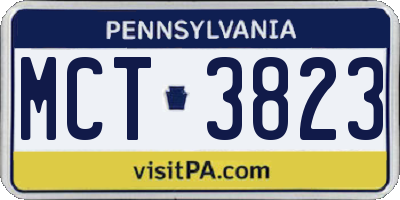 PA license plate MCT3823