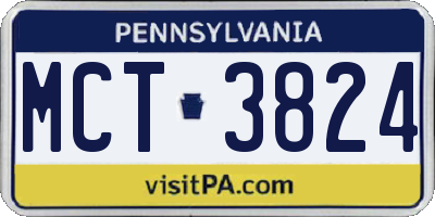 PA license plate MCT3824