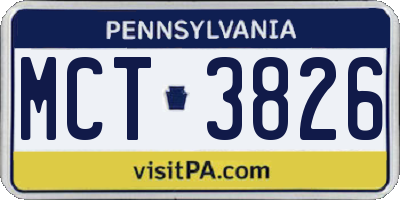 PA license plate MCT3826