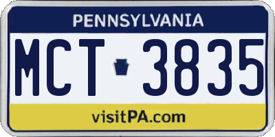 PA license plate MCT3835