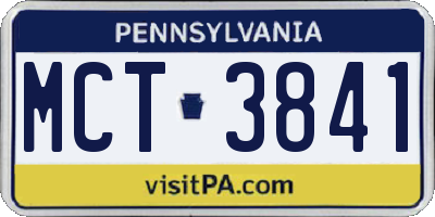PA license plate MCT3841