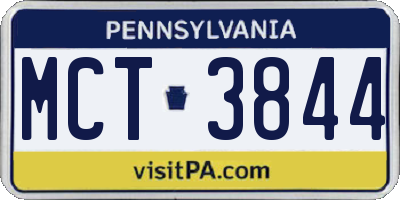 PA license plate MCT3844