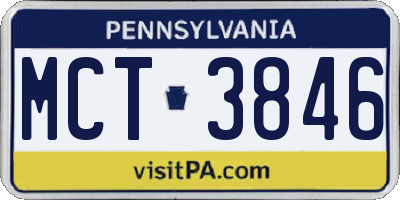 PA license plate MCT3846