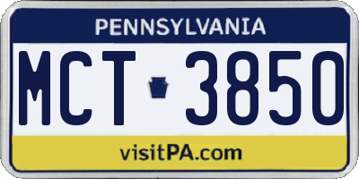 PA license plate MCT3850