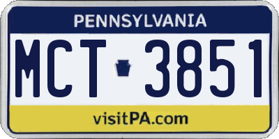 PA license plate MCT3851