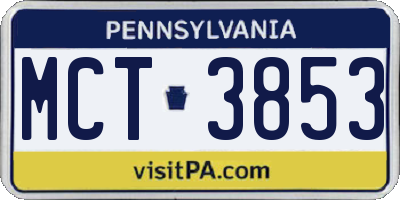 PA license plate MCT3853