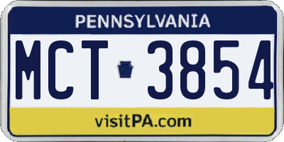 PA license plate MCT3854