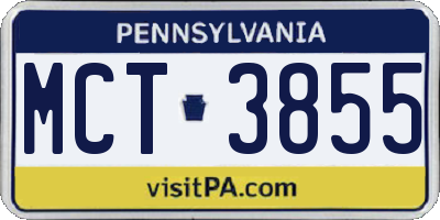 PA license plate MCT3855