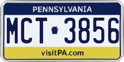 PA license plate MCT3856