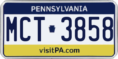 PA license plate MCT3858