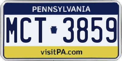 PA license plate MCT3859
