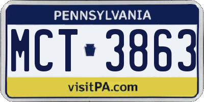 PA license plate MCT3863