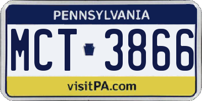 PA license plate MCT3866