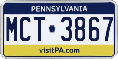 PA license plate MCT3867