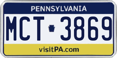 PA license plate MCT3869